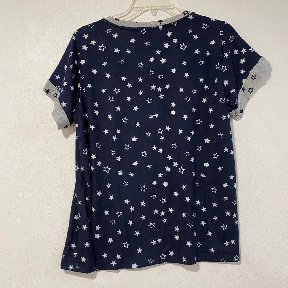 Lucky Brand Star Print Pajama Sleep Tee Top Size Medium NWT Soft Lounge - Picture 3 of 7